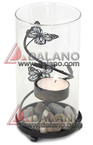 تصویر  جاشمعی فانوسی طرح پروانه Butterfly candlestick