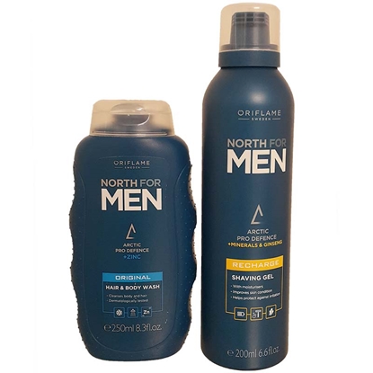 ست مردانه شامپو بدن و سر +ژل اصلاح NORT FOR MEN5