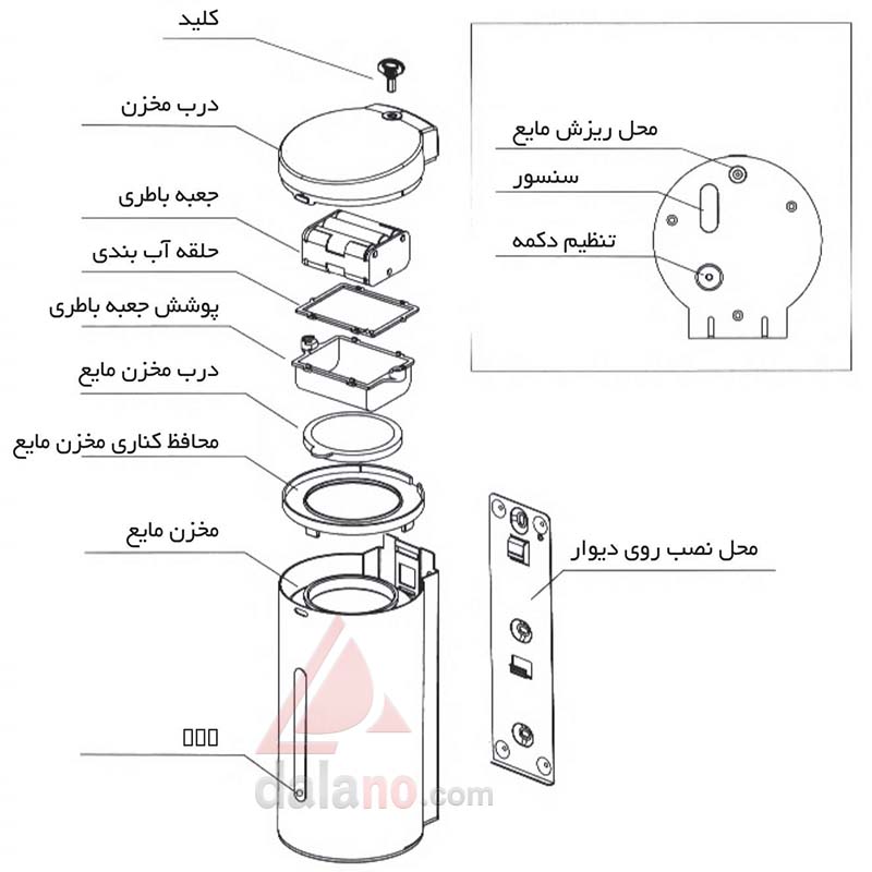 صابون مایع ریز چشمی اتوماتیک استیل بیمر PW-610