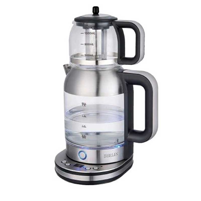 چای‌ساز برلین مدل BE-1000 با طراحی شیشه‌ای