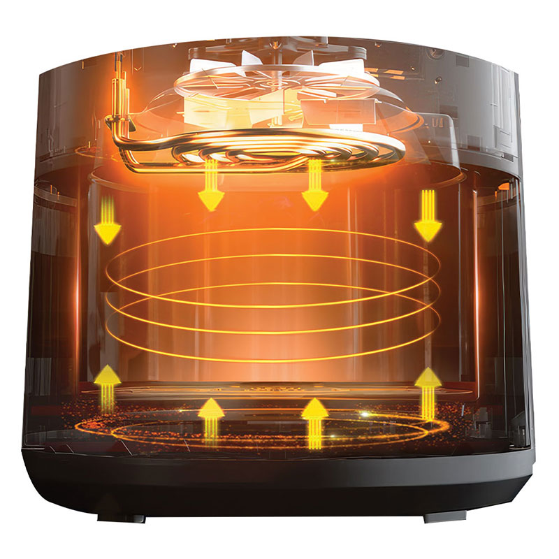 air fryer تکنو با چراغ داخلی و موتور فن‌دار