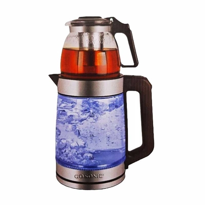 چای‌ساز گوسونیک مدل GST-766 با کتری و قوری شیشه‌ای
