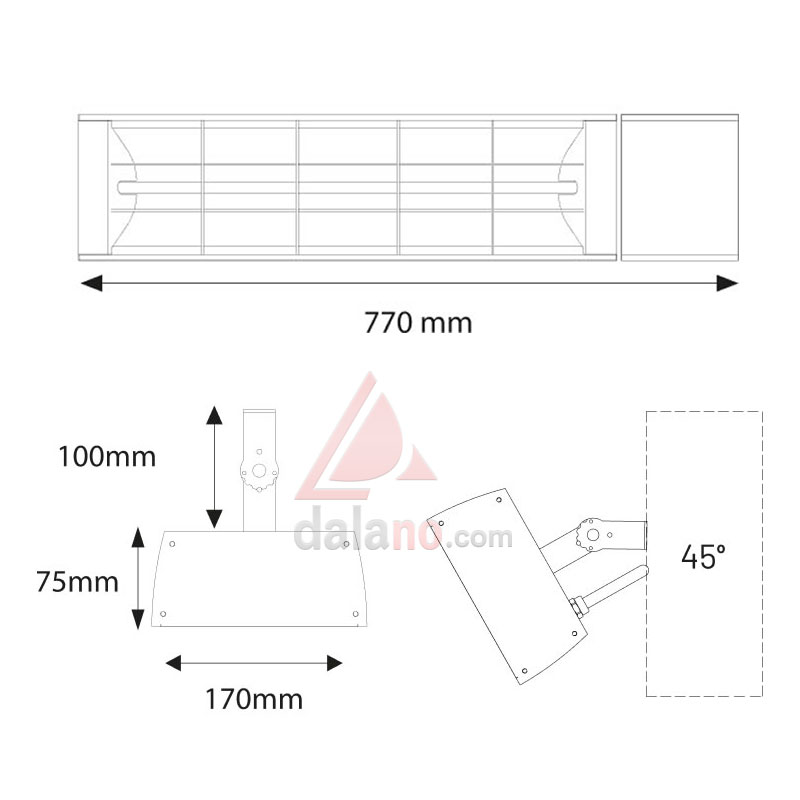 ابعاد بخاری برقی هوشمند Veito Nevada R2425