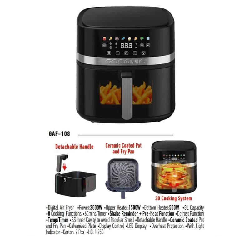 مشخصات سرخ کن بدون روغن گوسونیک مدل GAF-108