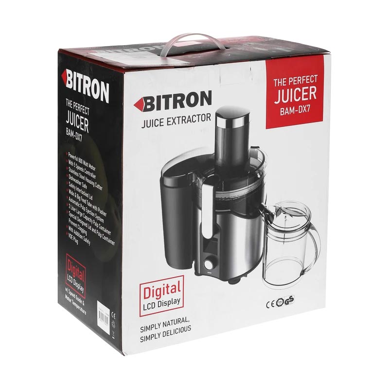 آجعبه آبمیوه‌گیری استیل با مخزن تفاله بزرگ بایترون BAM-DX7