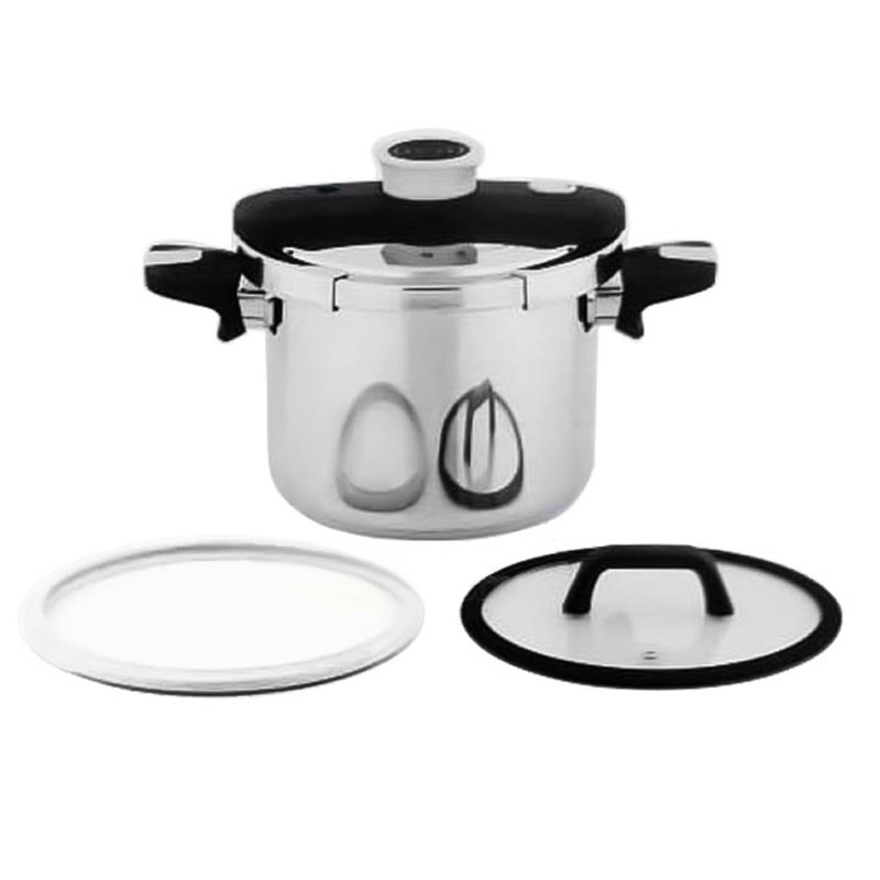 زودپز روگازی استیل بایترون مدل 7 لیتر با در پیرکس