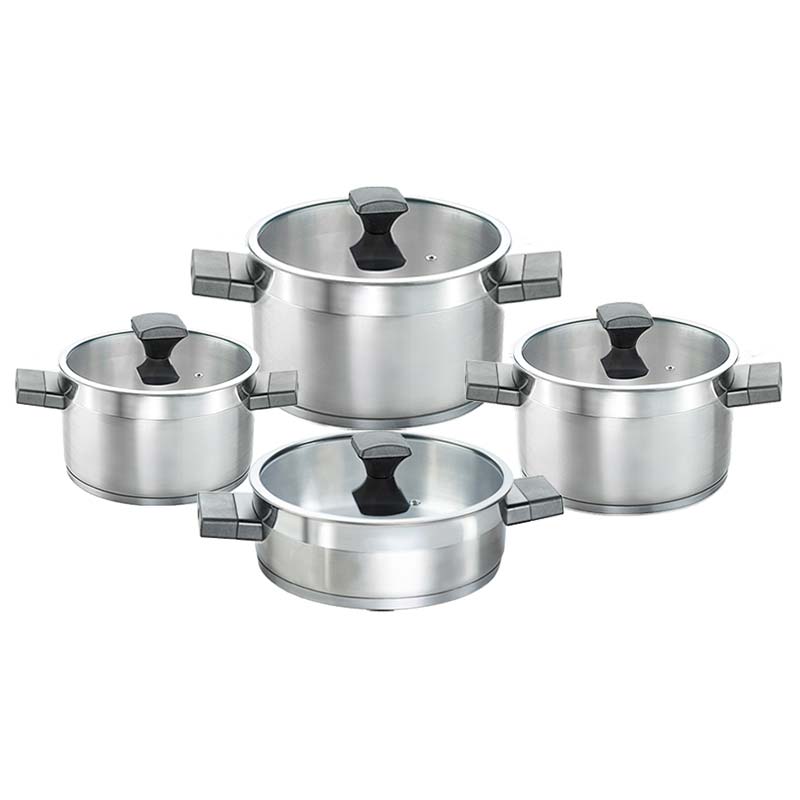 سرویس قابلمه استیل کاندید مدل دانته با دسته باکالیت نقره ای